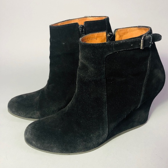 Authentic Lanvin Suede Wedge Ankle Boots - Picture 4 of 8